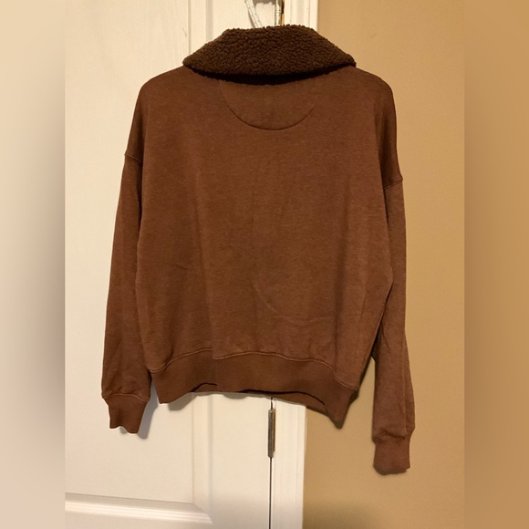 Vintage Y2K American Eagle Outfitters Brown Sherpa Collar Button Pullover Size S - Picture 9 of 9
